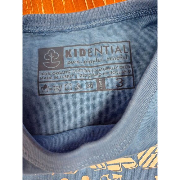 Kidiential Organic Cotton Blue Long Sleeve Shirt "Wake Up & Be Awesome" Design F - Picture 4 of 6